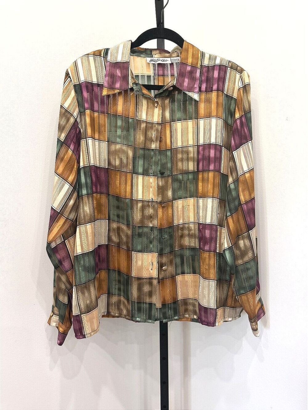 Vintage Yves St. Clair Multicolor Patchwork Button-Up Shirt
